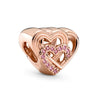 Metal Electroplated Crown Heart Pendant Loose Beads With Totem Pattern For Girls' Diy Beaded Accessories