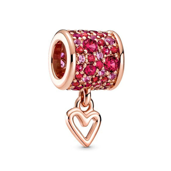 Metal Electroplated Crown Heart Pendant Loose Beads With Totem Pattern For Girls' Diy Beaded Accessories