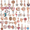 Metal Electroplated Crown Heart Pendant Loose Beads With Totem Pattern For Girls' Diy Beaded Accessories