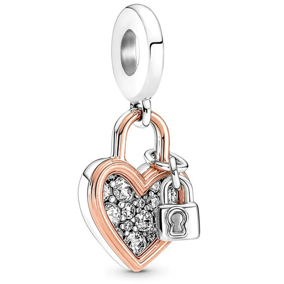 Metal Electroplated Crown Heart Pendant Loose Beads With Totem Pattern For Girls' Diy Beaded Accessories