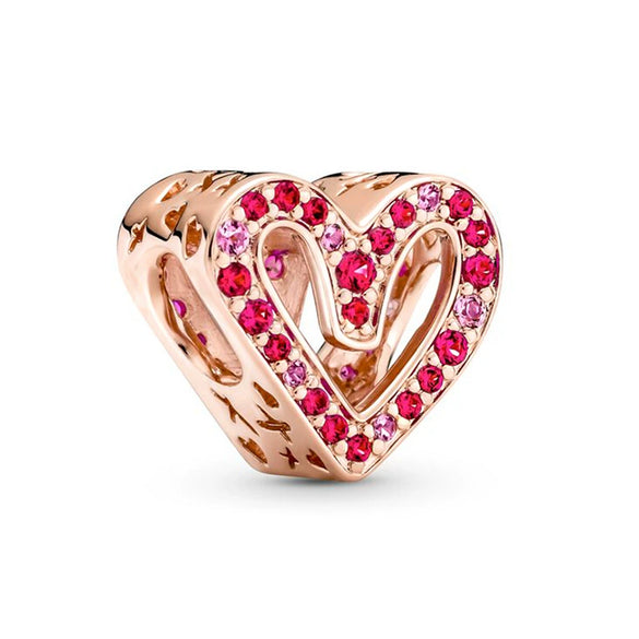 Metal Electroplated Crown Heart Pendant Loose Beads With Totem Pattern For Girls' Diy Beaded Accessories