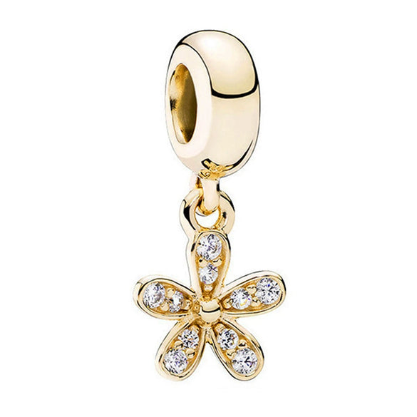 Metal Electroplated Diy Beads Bow Crown Spring Flowers Accessories Bracelet Necklace