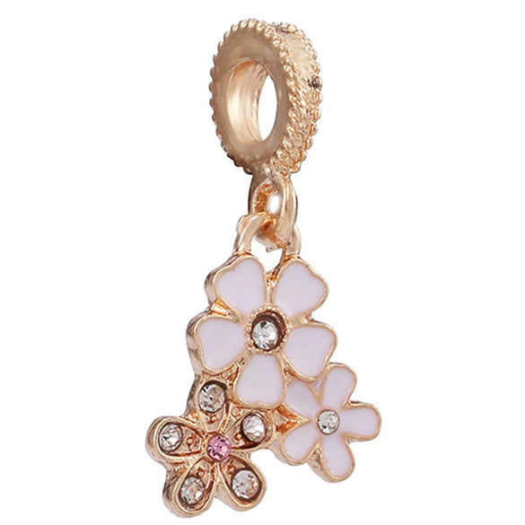 Metal Electroplated Diy Beads Bow Crown Spring Flowers Accessories Bracelet Necklace