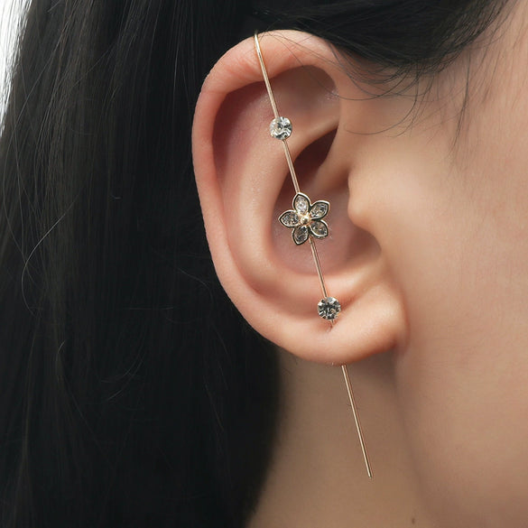 Metal Electroplated Elegant Inlaid Zircon Earrings With Stars And Letters Design