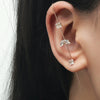 Metal Electroplated Elegant Inlaid Zircon Earrings With Stars And Letters Design