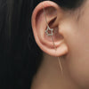 Metal Electroplated Elegant Inlaid Zircon Earrings With Stars And Letters Design