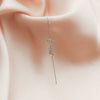 Metal Electroplated Elegant Inlaid Zircon Earrings With Stars And Letters Design