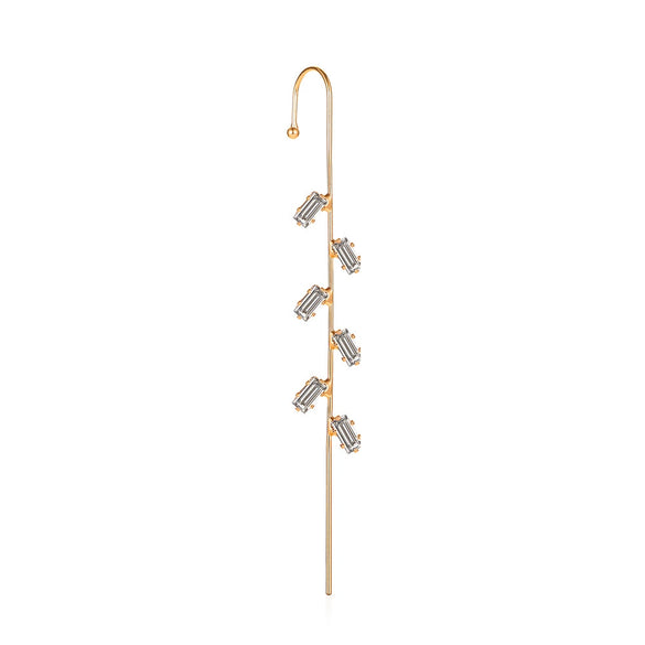 Metal Electroplated Elegant Inlaid Zircon Earrings With Stars And Letters Design