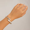 Metal Electroplated Geometric Smooth Opening Water Droplets Hug Bracelet For Women