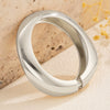 Metal Electroplated Irregular Texture Spring Bracelet In Geometric Style