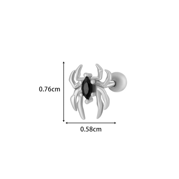 Metal Electroplated Love Bow Spider Conch Flower Style Women's Niche Earrings With Copper Inlaid Zircon