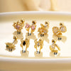 Metal Electroplated Love Bow Spider Conch Flower Style Women's Niche Earrings With Copper Inlaid Zircon