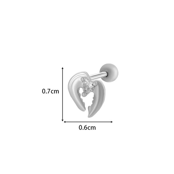Metal Electroplated Love Bow Spider Conch Flower Style Women's Niche Earrings With Copper Inlaid Zircon