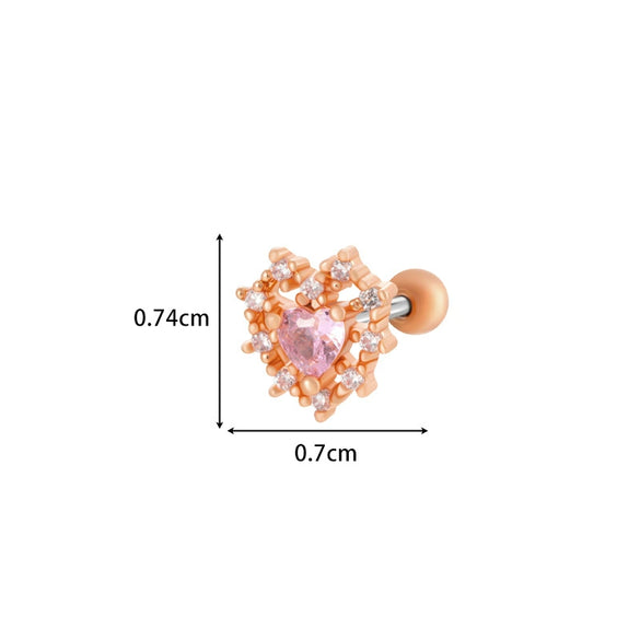 Metal Electroplated Love Bow Spider Conch Flower Style Women's Niche Earrings With Copper Inlaid Zircon
