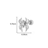 Metal Electroplated Love Bow Spider Conch Flower Style Women's Niche Earrings With Copper Inlaid Zircon