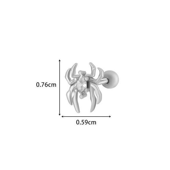 Metal Electroplated Love Bow Spider Conch Flower Style Women's Niche Earrings With Copper Inlaid Zircon