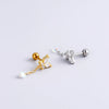 Metal Electroplated Love Fivepointed Star Butterfly Water Drop Heart Style Puncture Ear Nail For Women