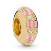 Metal Electroplated Love Pendant Beaded Bracelet With Diamond Embedded And Totem Pattern