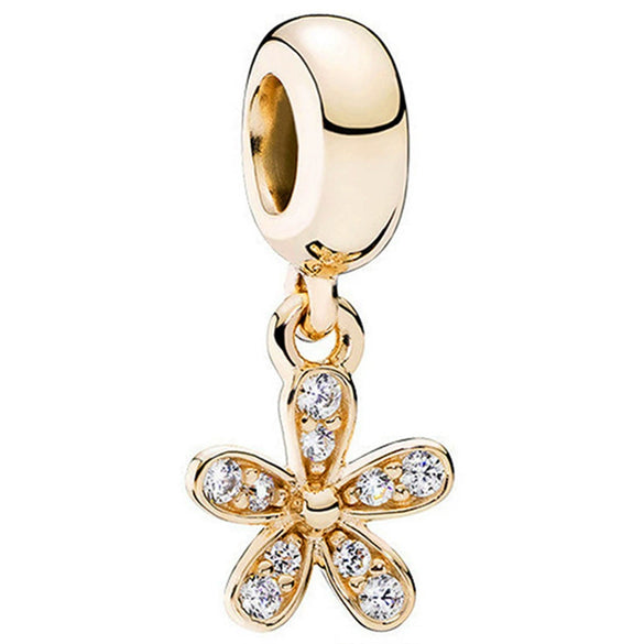 Metal Electroplated Love Pendant Beaded Bracelet With Diamond Embedded And Totem Pattern