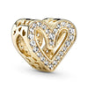 Metal Electroplated Love Pendant Beaded Bracelet With Diamond Embedded And Totem Pattern