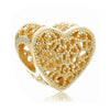 Metal Electroplated Love Pendant Beaded Bracelet With Diamond Embedded And Totem Pattern