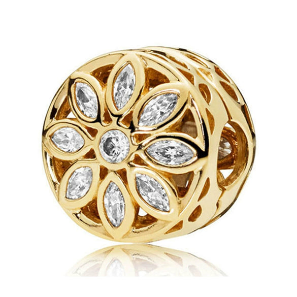 Metal Electroplated Love Pendant Beaded Bracelet With Diamond Embedded And Totem Pattern