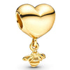 Metal Electroplated Love Pendant Beaded Bracelet With Diamond Embedded And Totem Pattern