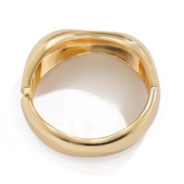 Metal Exaggerated Geometric Heavy Industry Design Smooth Bracelet With Electroplating Treatment