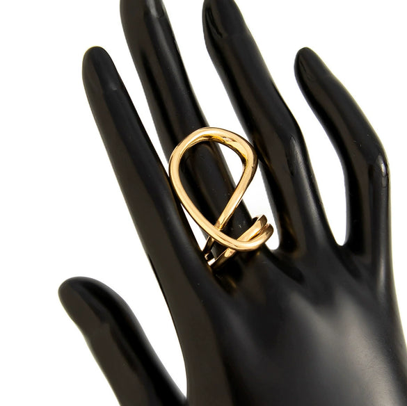 Metal Exaggerated Geometric Heavy Industry Design Smooth Bracelet With Electroplating Treatment