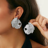 Metal Exaggerated Geometric Ushaped Twisted Cut Out Electroplated Women's Earrings