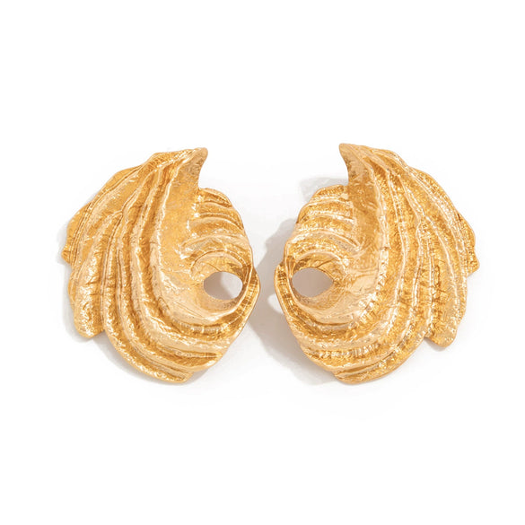 Metal Exaggerated Geometric Ushaped Twisted Cut Out Electroplated Women's Earrings