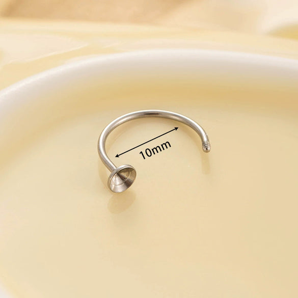 Metal Fashion Geometric Handmade C Shaped Horseshoe Ring Earrings Accessories Polishing