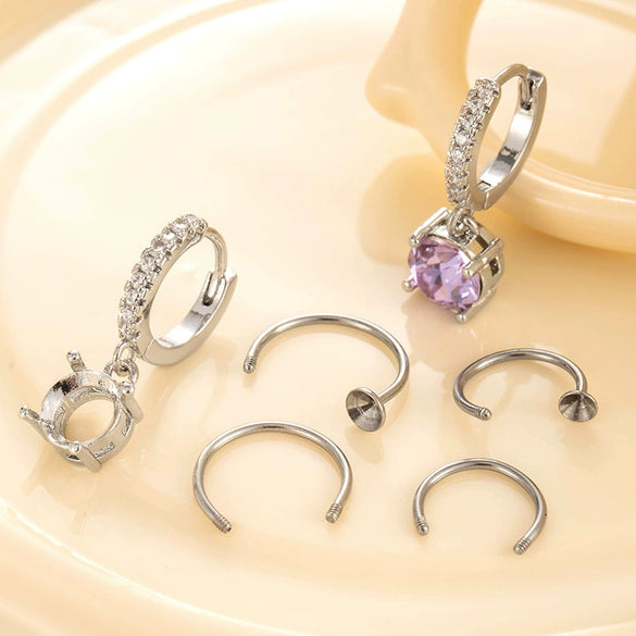 Metal Fashion Geometric Handmade C Shaped Horseshoe Ring Earrings Accessories Polishing