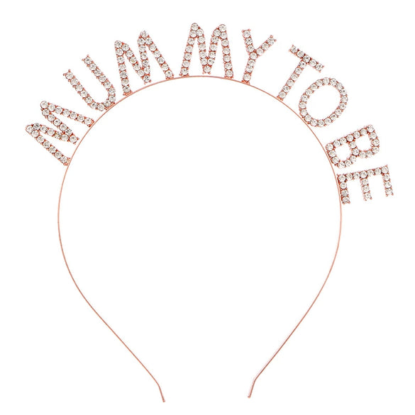 Metal Fashion Mommy To Be Hairband Shoulder Strap Set 2Piece Party Headwear
