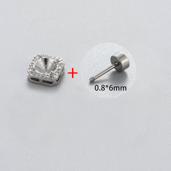 Metal Fashion Ol Geometric Ear Nails Diy Screw Rod Drillholder Ear Accessories With Polishing Treatment