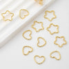 Metal Fivepointed Star Heart Embossed Electroplated Ring Diy Accessories