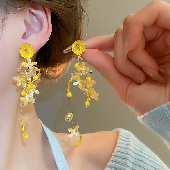 Metal Flower Butterfly Geometric Baking Paint Earrings For Women
