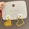 Metal Flower Butterfly Geometric Baking Paint Earrings For Women