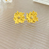 Metal Flower Butterfly Geometric Baking Paint Earrings For Women