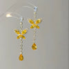 Metal Flower Butterfly Geometric Baking Paint Earrings For Women