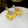 Metal Flower Butterfly Geometric Baking Paint Earrings For Women
