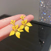 Metal Flower Butterfly Geometric Baking Paint Earrings For Women