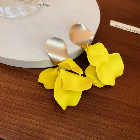 Metal Flower Butterfly Geometric Baking Paint Earrings For Women