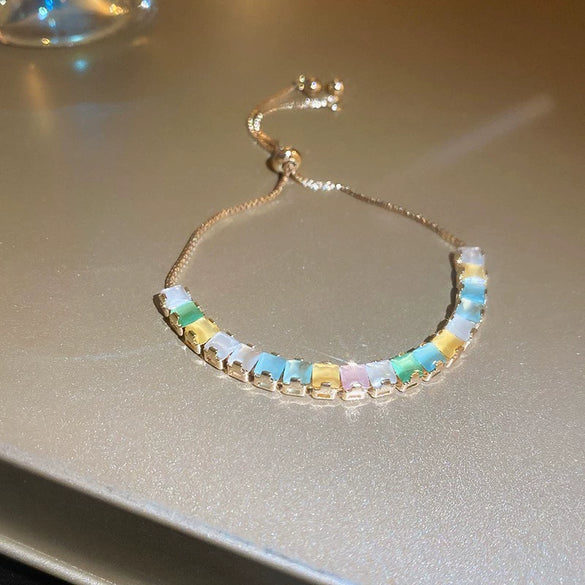 Metal Flower Electroplated Women's Light Luxury Simple Allmatch Bracelet Accessories