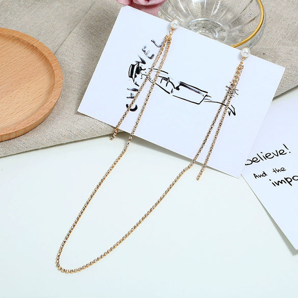 Metal Flower Geometric Natural Style Electroplated Earrings And Long Necklace For Women