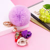 Metal Flower Keychain For Female Plush Cute Creative Bag Pendant