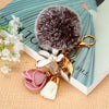 Metal Flower Keychain For Female Plush Cute Creative Bag Pendant