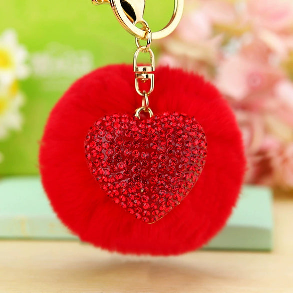 Metal Flower Keychain For Female Plush Cute Creative Bag Pendant