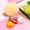 Metal Flower Keychain For Female Plush Cute Creative Bag Pendant
