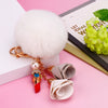 Metal Flower Keychain For Female Plush Cute Creative Bag Pendant